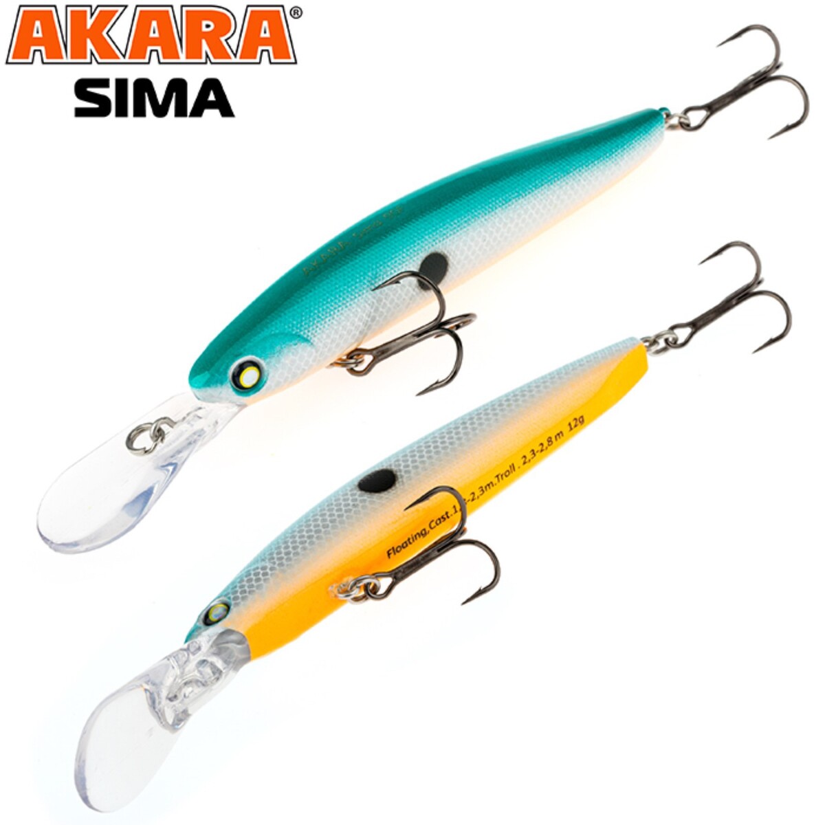 

Воблер akara sima 90f, цвет a28, длина 9 см, 12 гр., Разноцветный