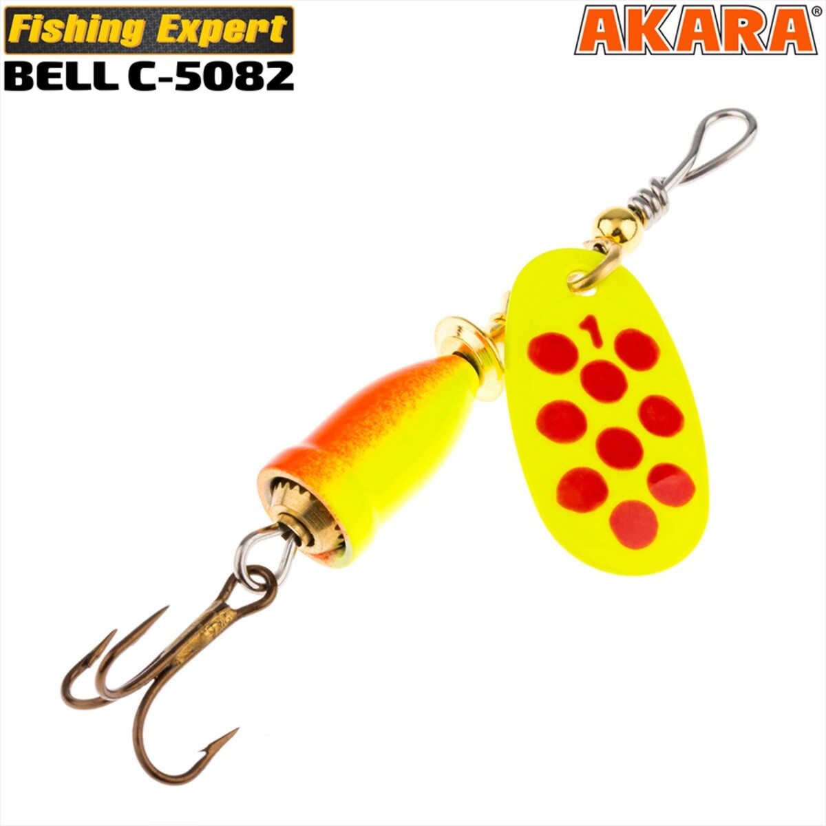 

Блесна вращающаяся akara c-5082, цвет 196/yl-red, 4 гр., Желтый