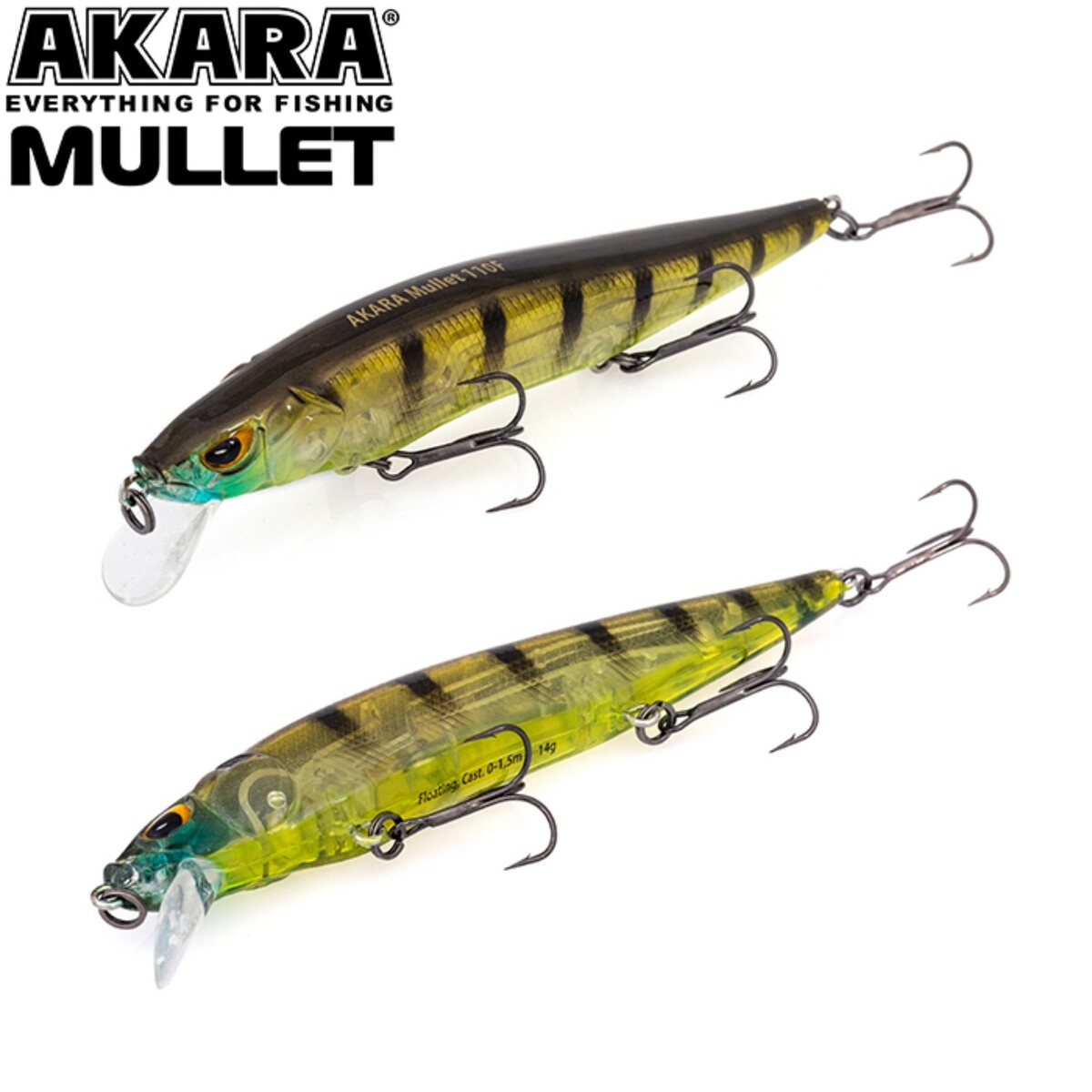 

Воблер akara mullet 110f, цвет a133, длина 11 см, 14 гр., Разноцветный