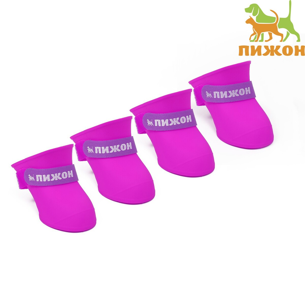 Сапоги резиновые пижон, набор 4 шт., р-р l (подошва 5.7 х 4.5 см), фиолетовые сапоги резиновые