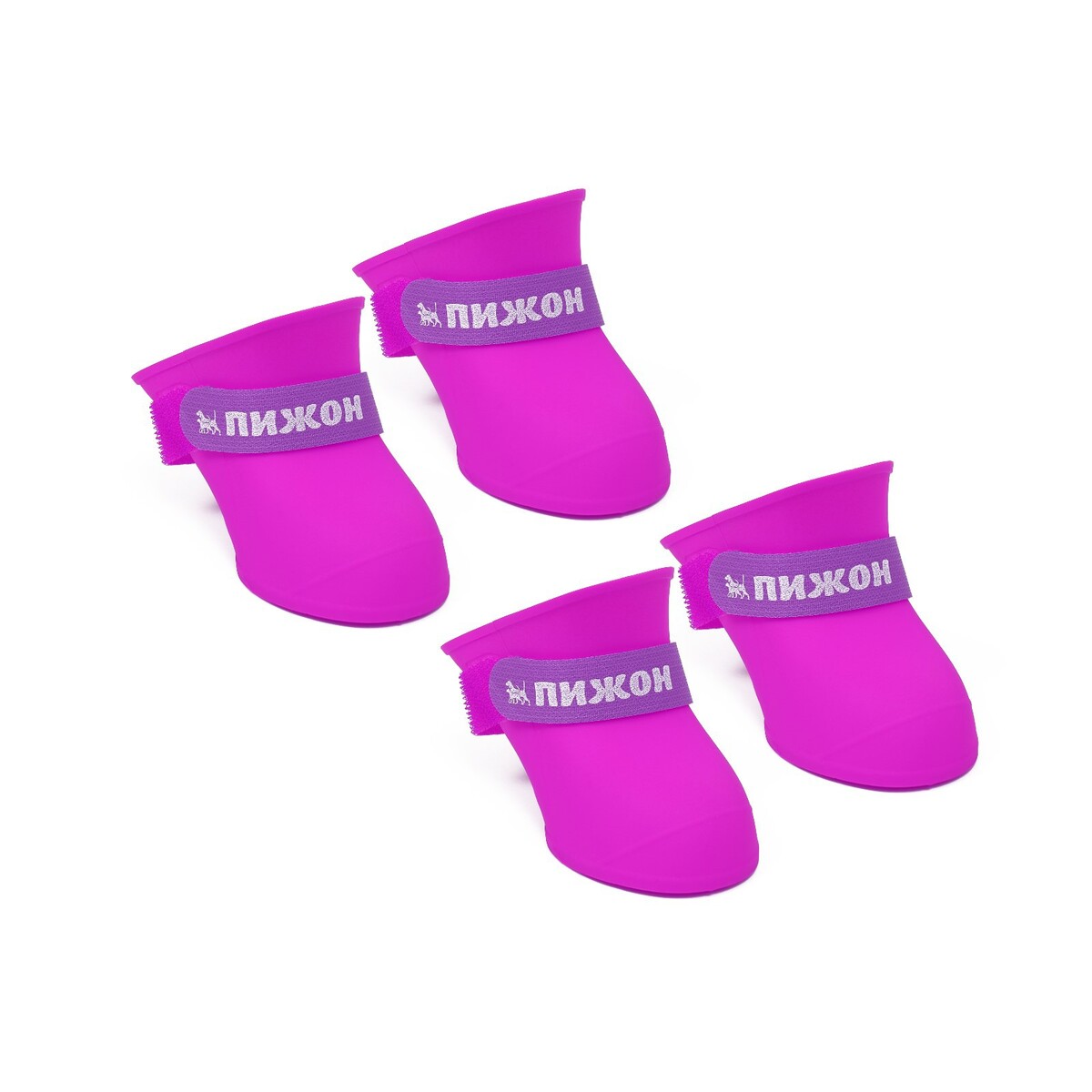 фото Сапоги резиновые пижон, набор 4 шт., р-р l (подошва 5.7 х 4.5 см), фиолетовые