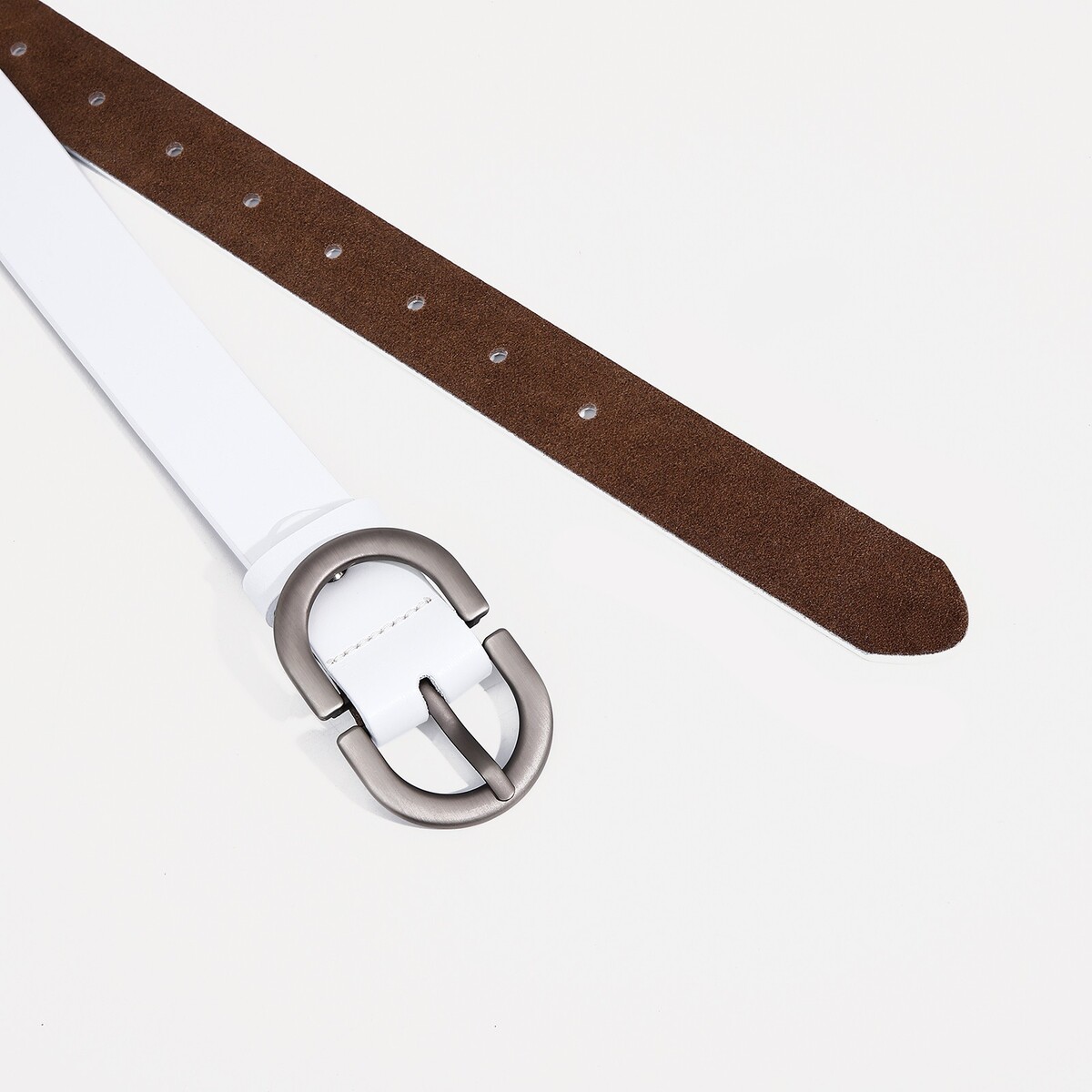 фото Ремень женский, ширина 3 см, винт, пряжка металл, цвет белый no brand