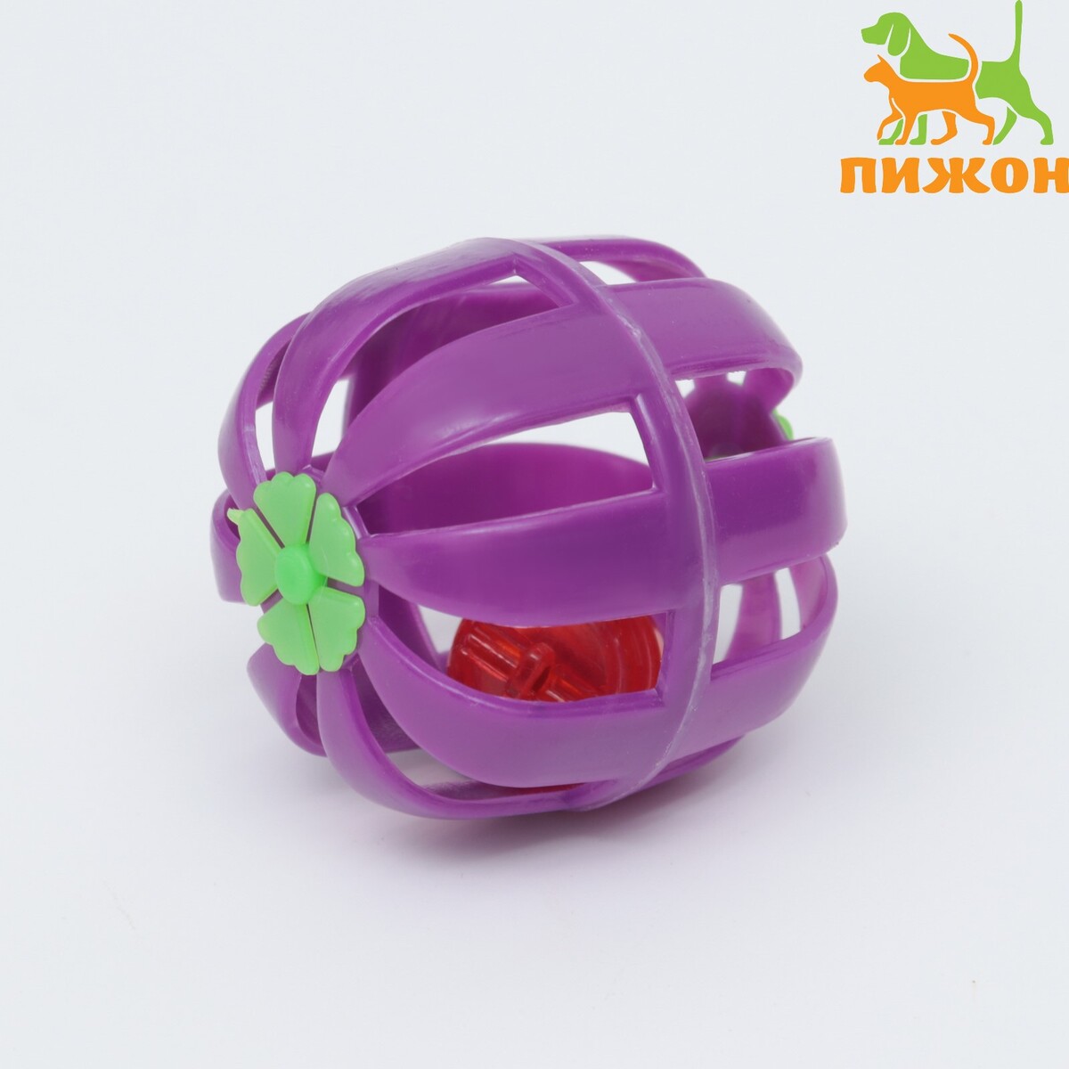 Шарик для кошек с бубенчиком, фиолетовый шарик для кошек на присоске с бубенчиком 4 см красная зеленая