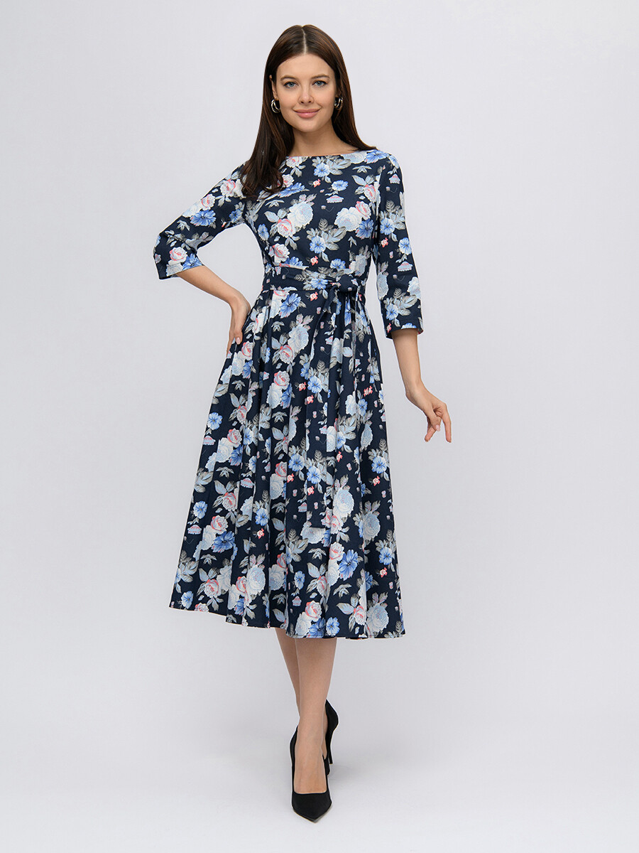 Платье 1001 DRESS цвет синий (принт)