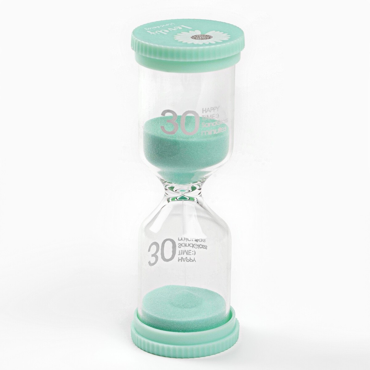 

Песочные часы happy time, на 30 минут, 4.4 х 12.6 см, зеленые, Бирюзовый