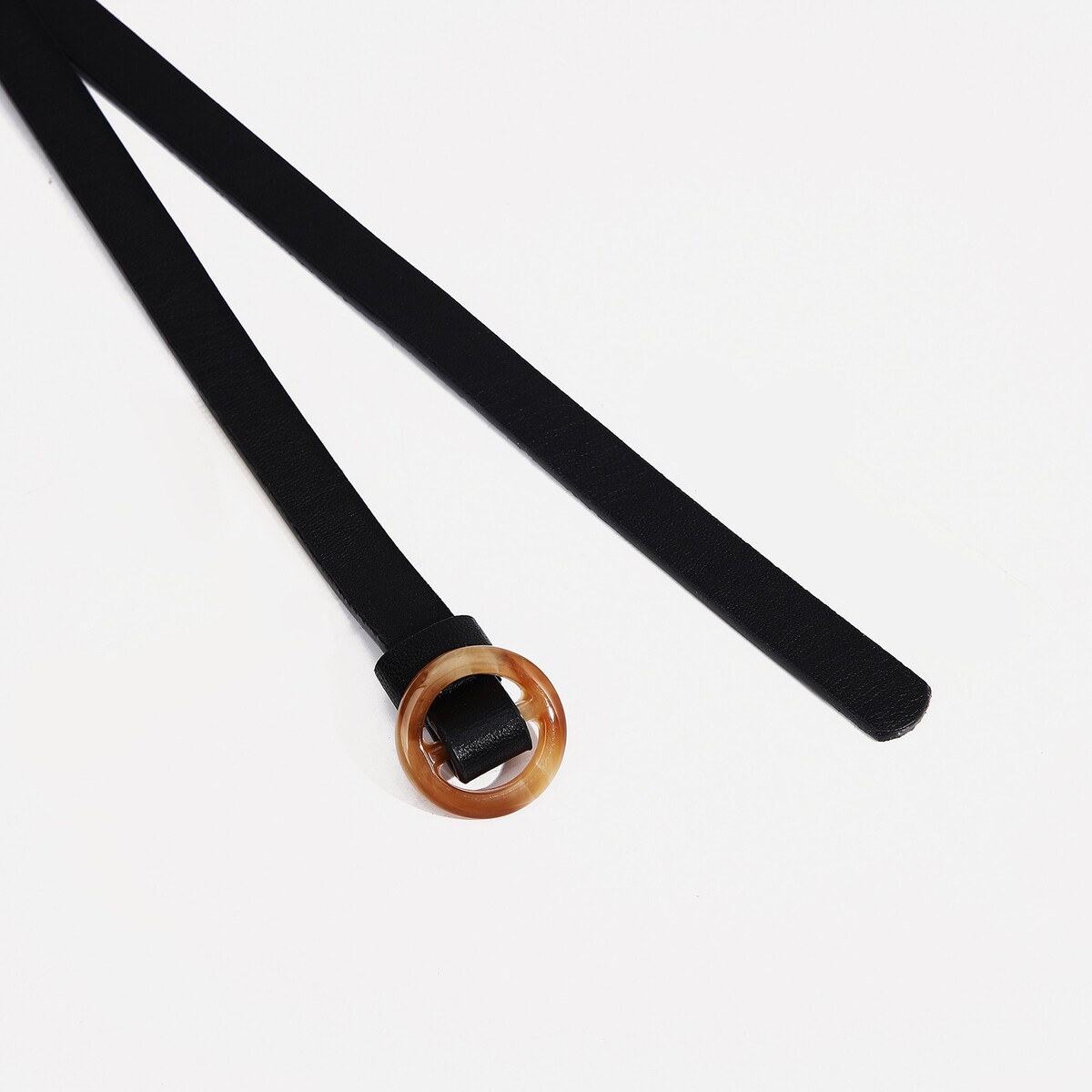 фото Ремень женский, ширина 1,2 см, пряжка пластик, цвет черный no brand