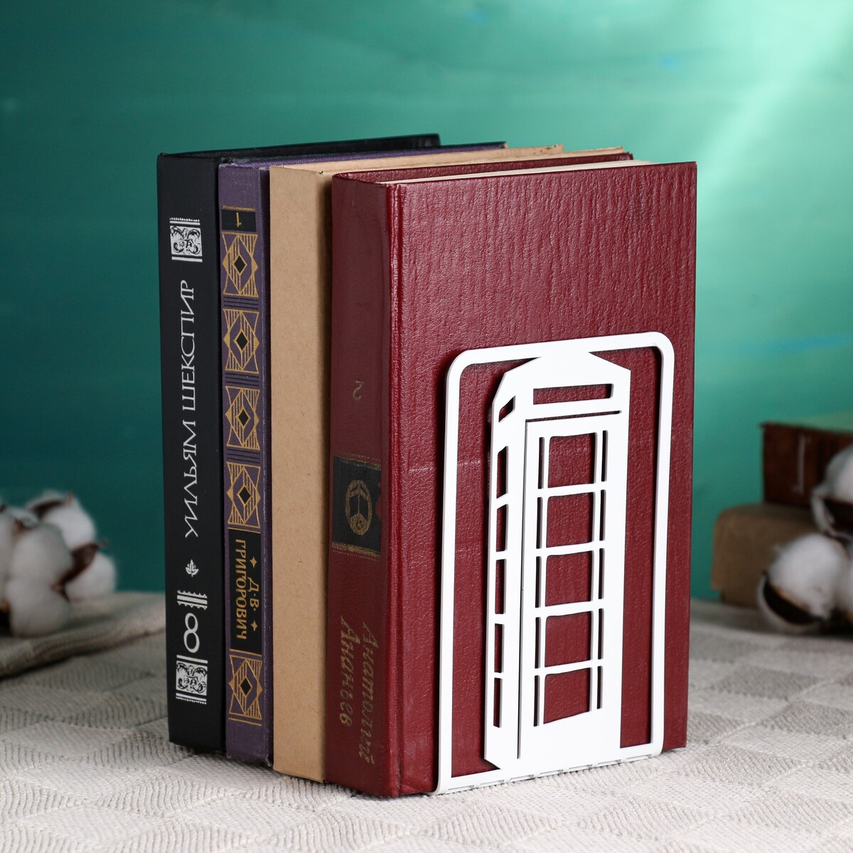 

Ограничитель-подставка для книг, Белый