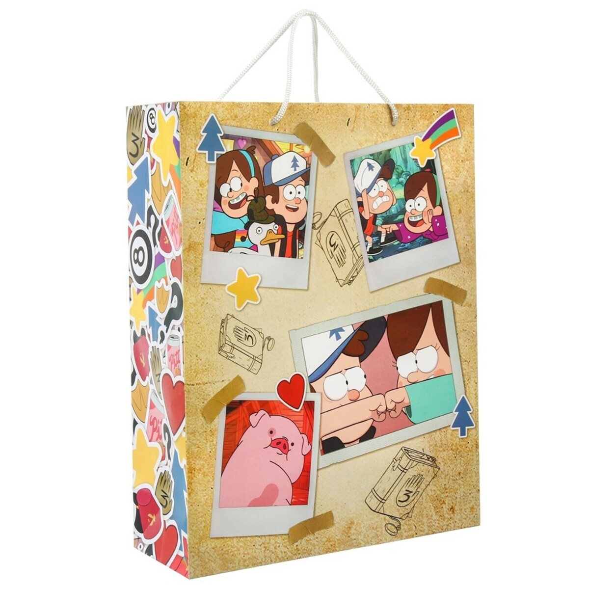 

Пакет подарочный, 31×40×11.5 см, упаковка, гравити фолз, Разноцветный;бежевый