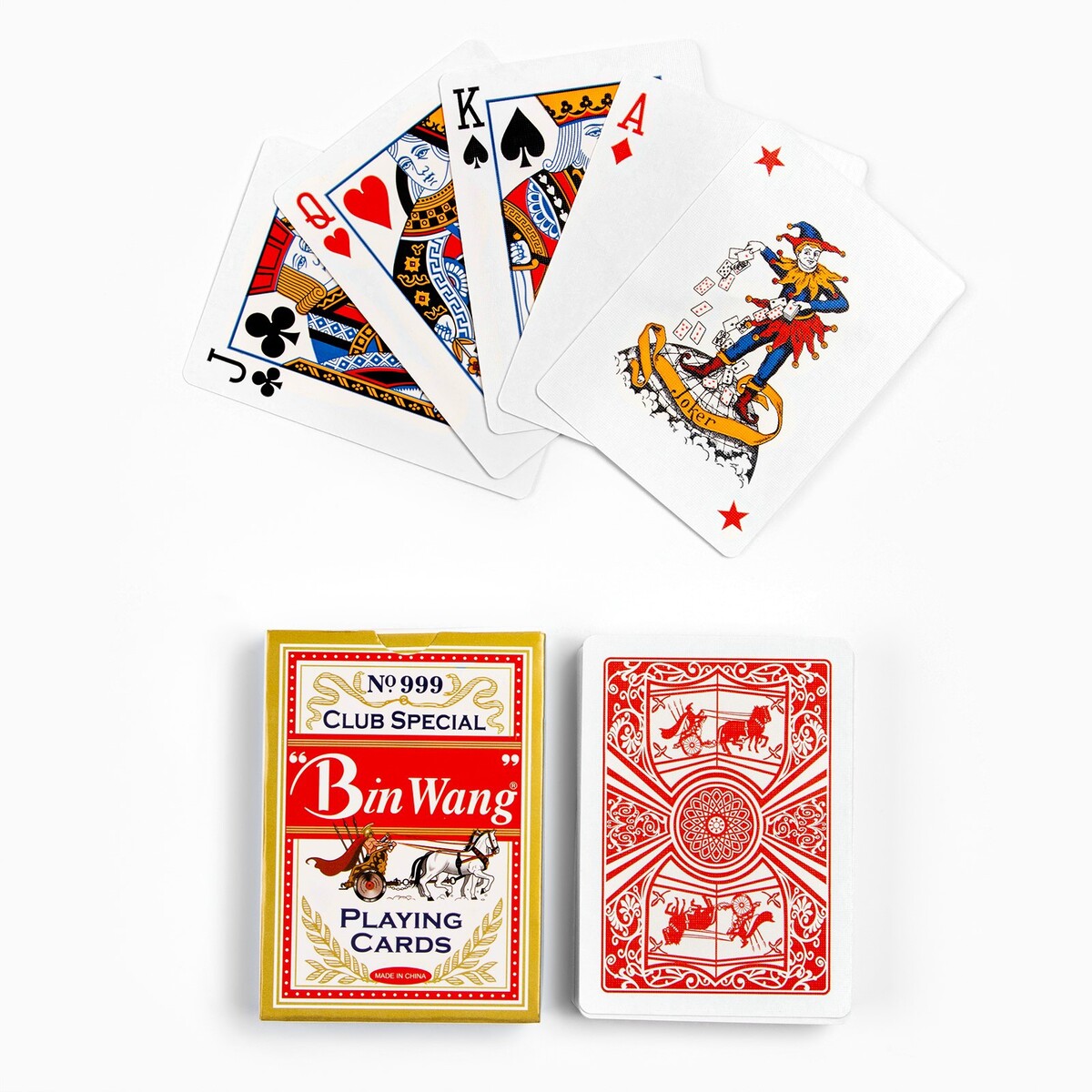 Карты игральные бумажные binwang, 55 шт, 260 г/м2, красные, 6.3 х 8.8 см карты игральные бумажные agk 54 шт 280 г м2 5 7 х 8 7 см