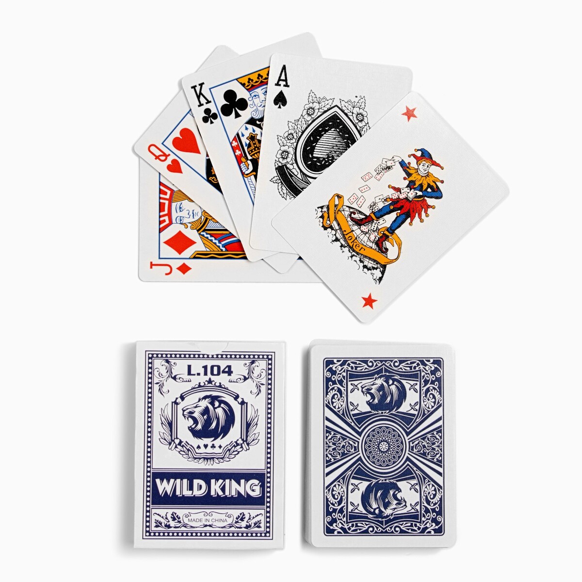Карты игральные бумажные wild king, 55 шт, 280 г/м2, синие, 6.3 х 8.8 см карты игральные бумажные agk 54 шт 280 г м2 5 7 х 8 7 см