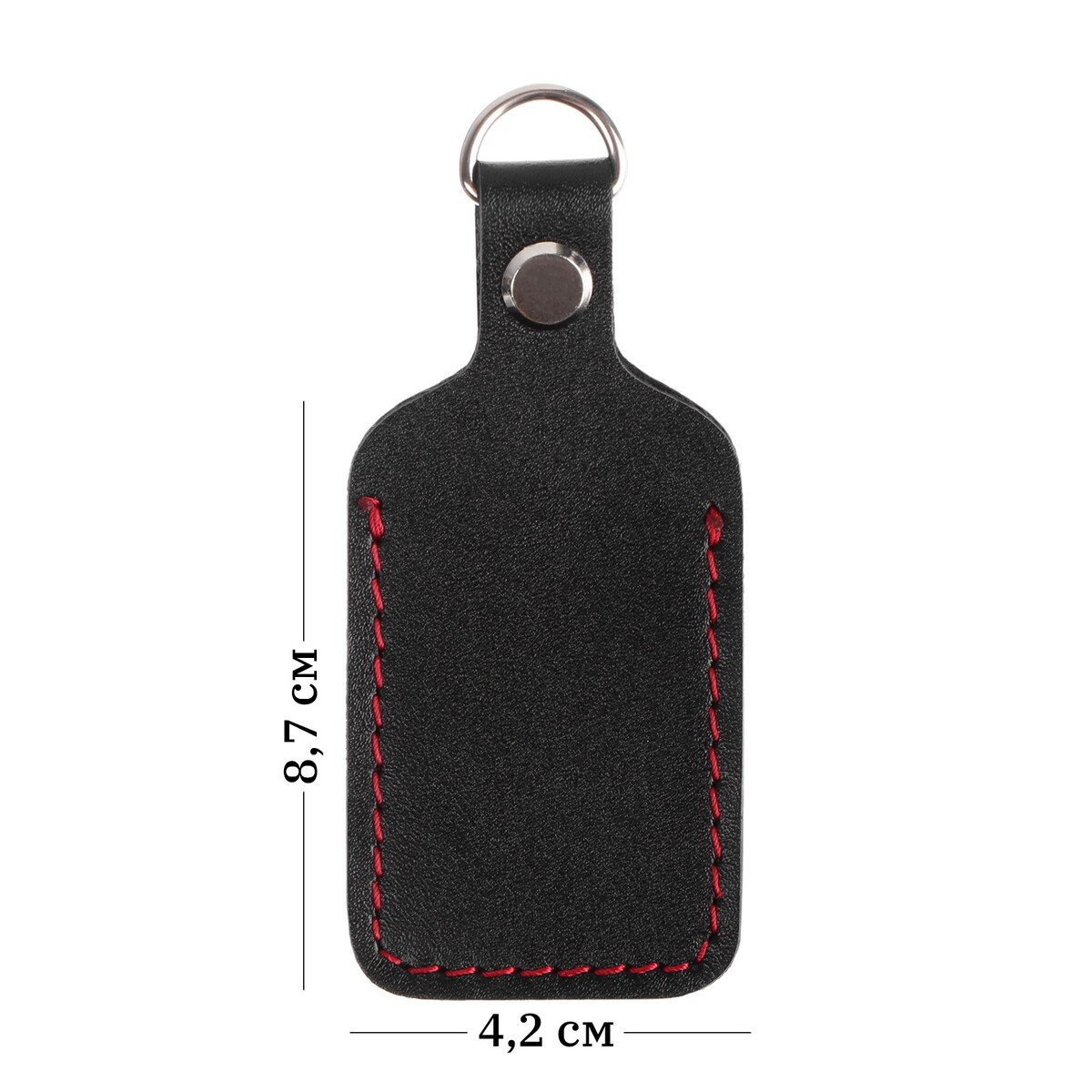 Брелок для автомобильного ключа, метка, прямоугольный, натуральная кожа, черный No brand 03157559 - фото 4