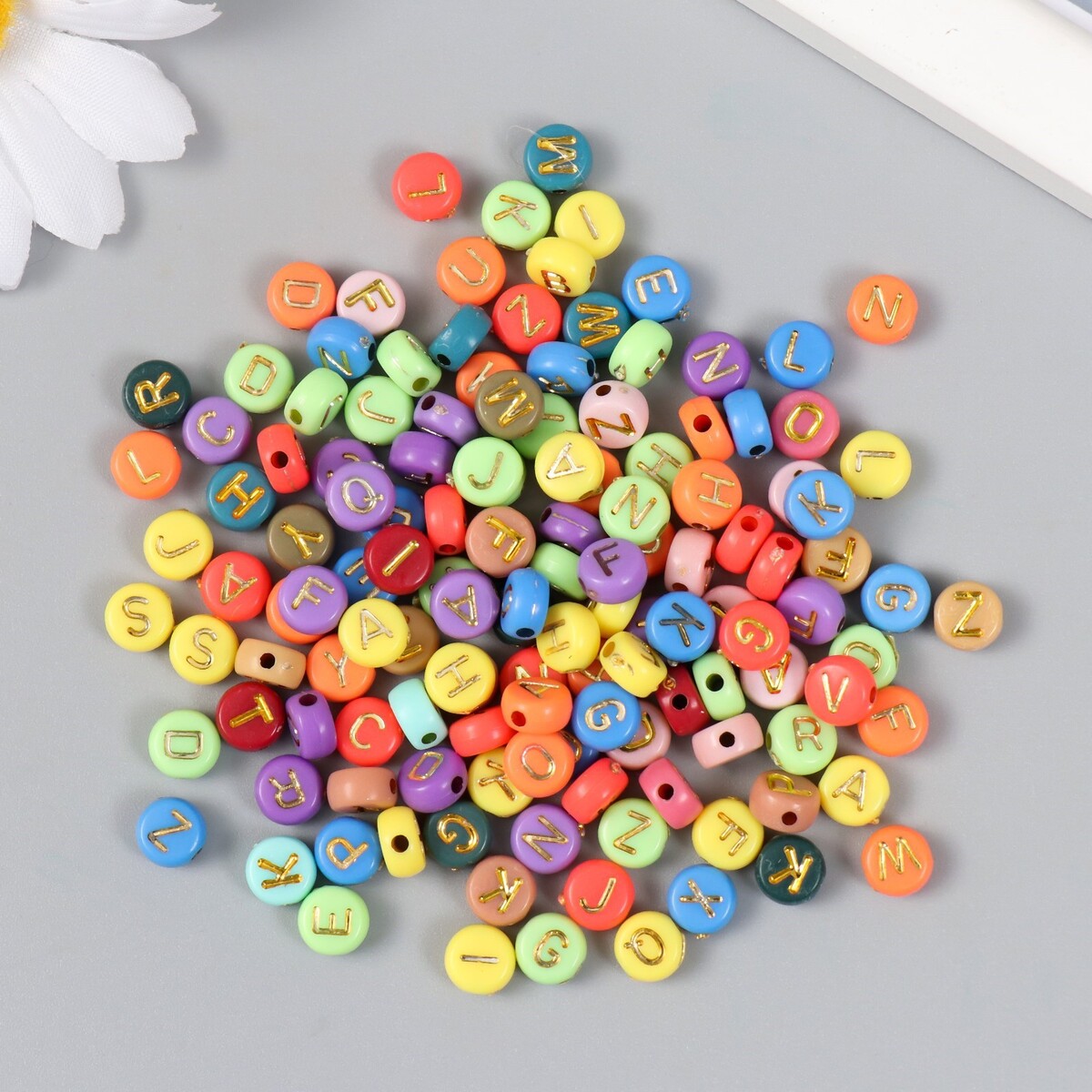 Набор бусин для творчества пластик набор из 20 карточек запоминай английские слова colours and numbers • а и цифры
