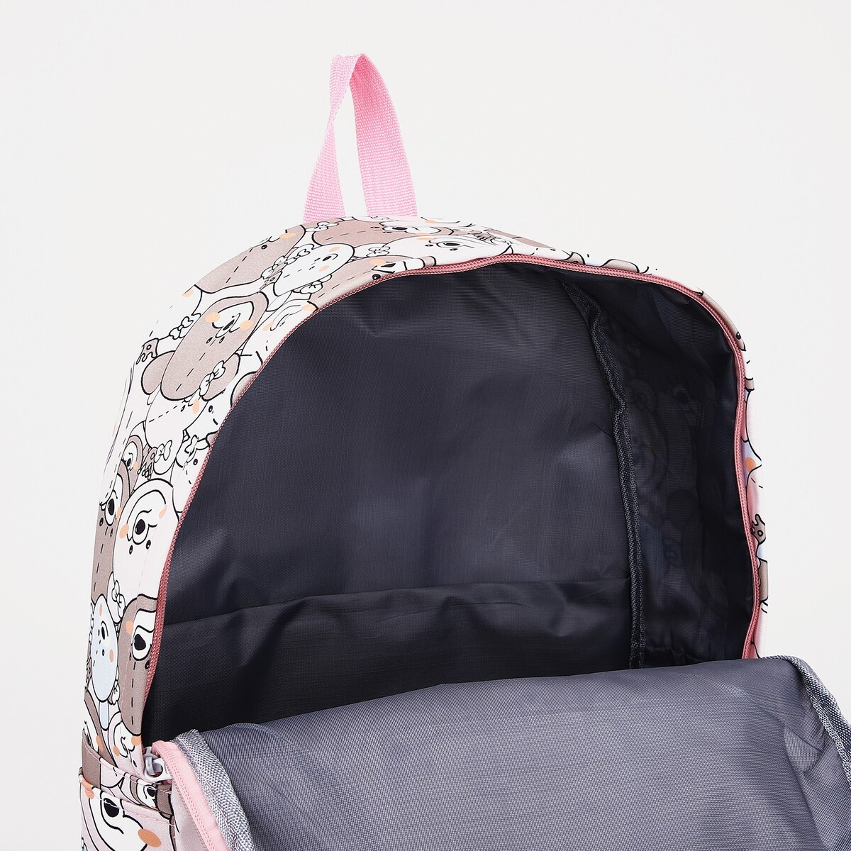 фото Рюкзак на молнии, наружный карман, цвет розовый no brand