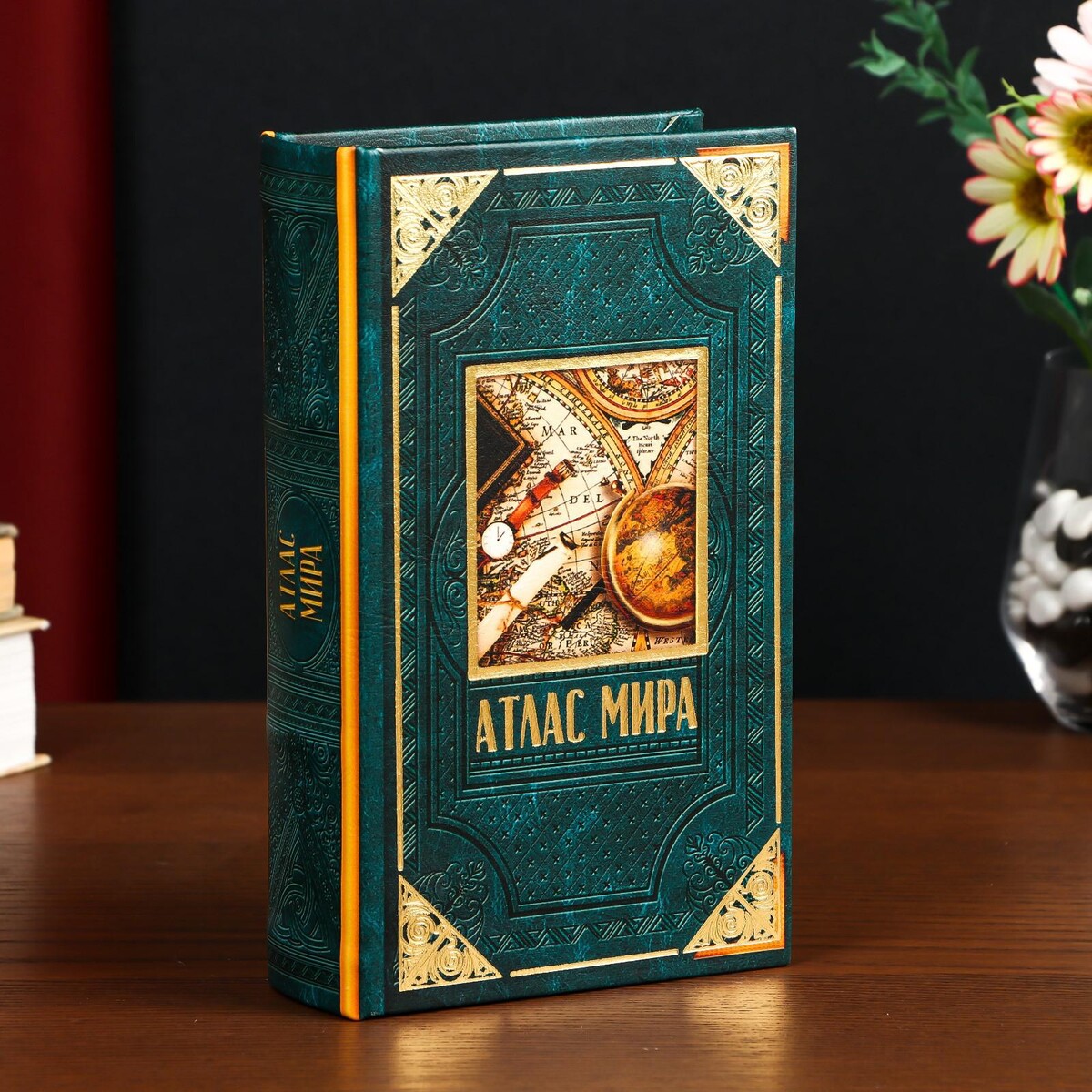 

Сейф-книга дерево кожзам, Зеленый