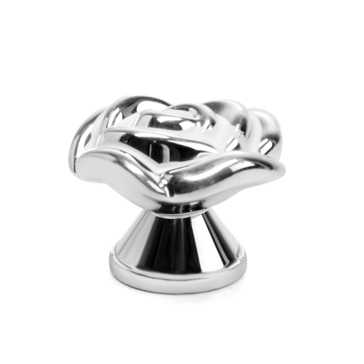 Ручка кнопка cappio rose 01, белая с серебряным белая птица
