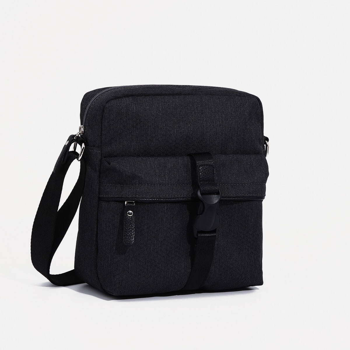 Сумка мужская textura через плечо, текстиль, цвет черный рюкзак сумка мужская текстиль серый