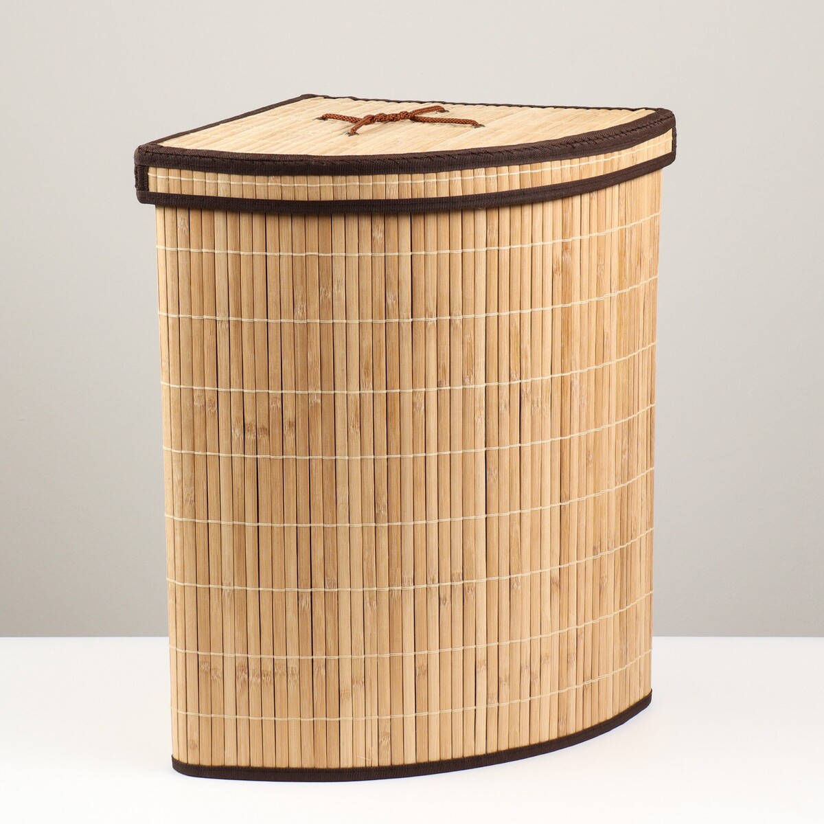 Корзина для хранения, с ручками, складная, 34×34×52 см, бамбук,джут корзина для хранения доляна nature 14×14×13 бамбук
