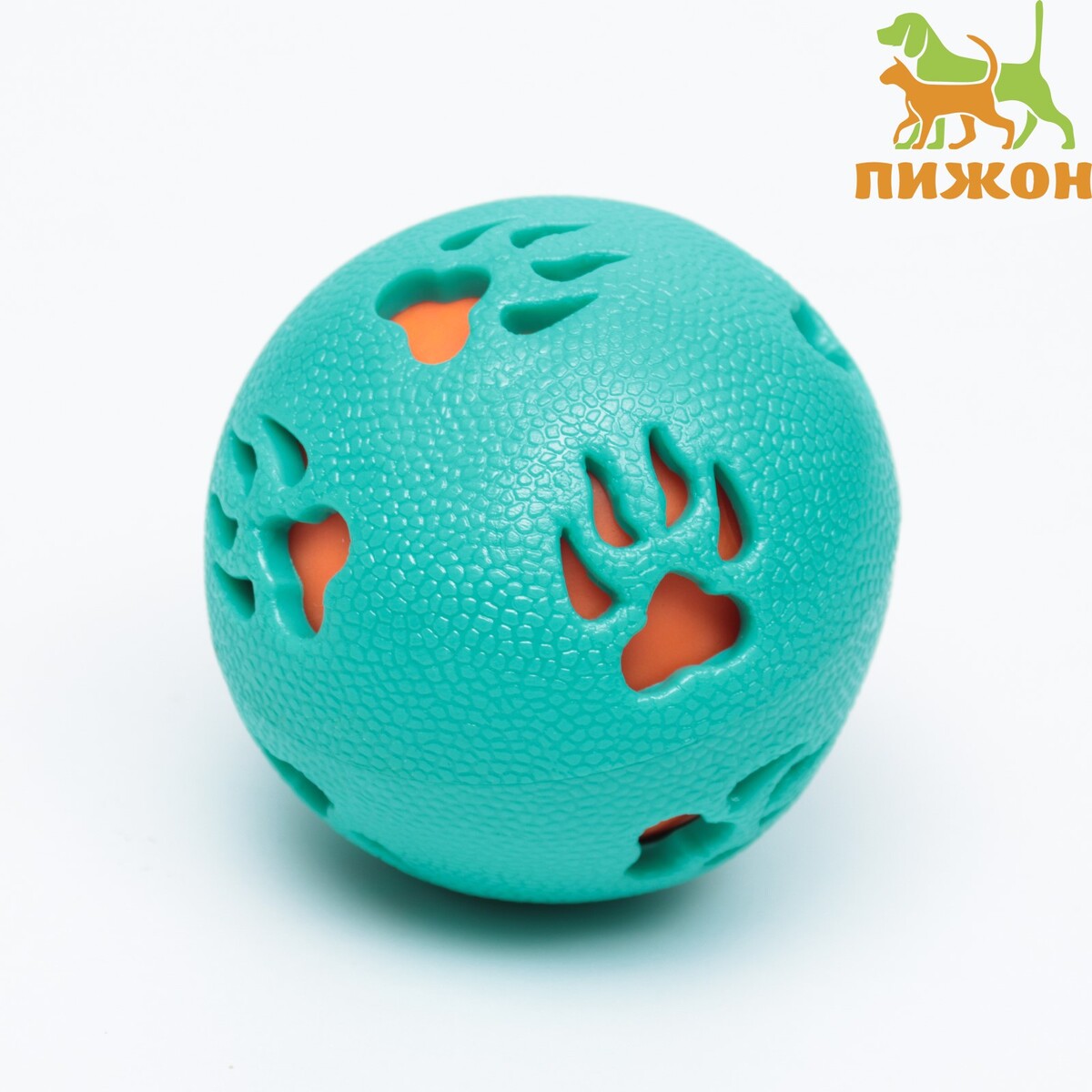 фото Мяч двухслойный из tpe-пластика, 7,5 см, бирюзовый пижон