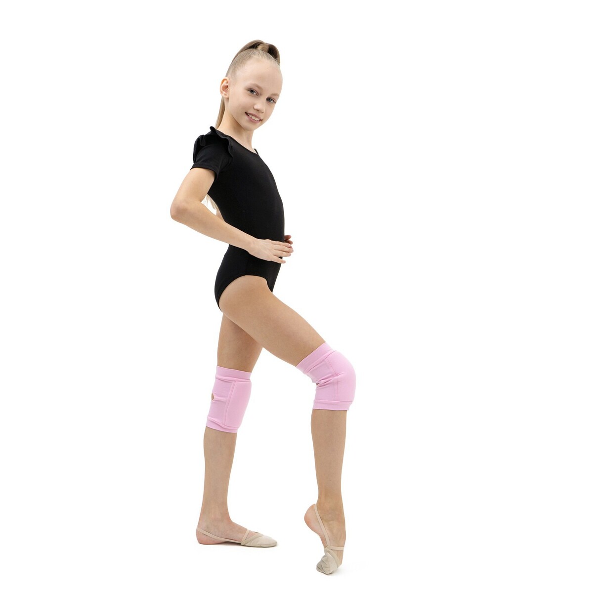 фото Наколенники для гимнастики и танцев grace dance, с уплотнителем, р. l, от 15 лет, цвет розовый