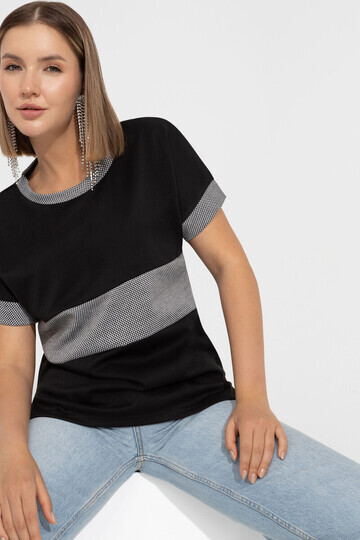 Женские футболки комбинированные из двух цветов купить недорого в интернет-магазине GroupPrice