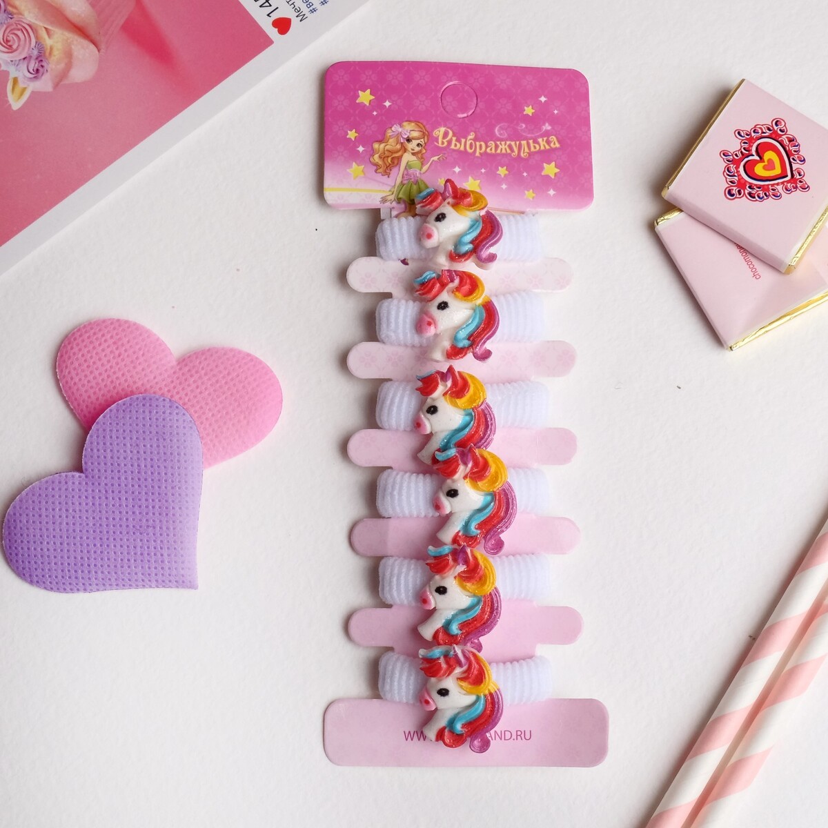 

Резинка для волос, Белый;разноцветный