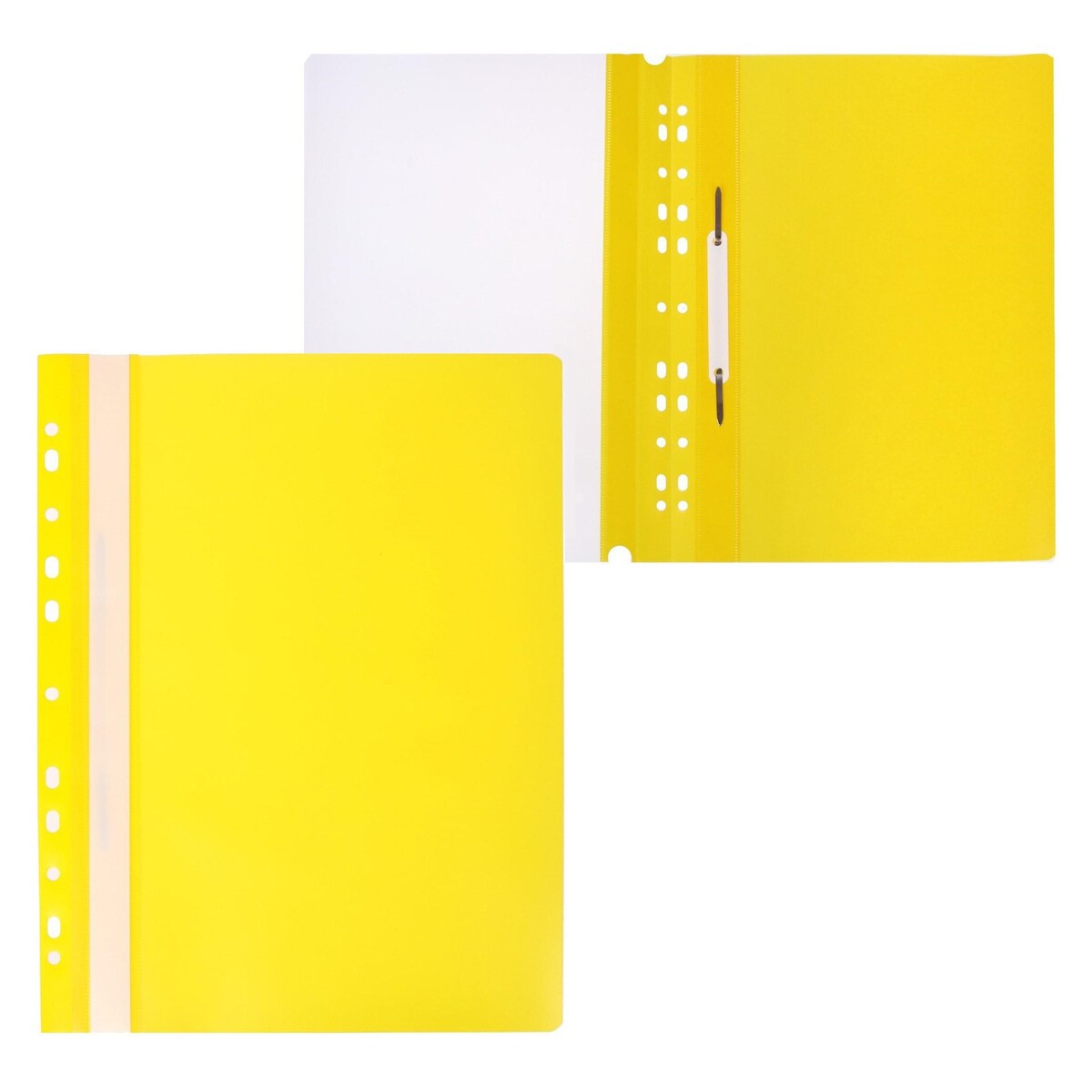 Папка-скоросшиватель calligrata, а4, 180 мкм, жёлтая, прозрачный верх, с перфорацией Calligrata, цвет желтый 03305219 - фото 1