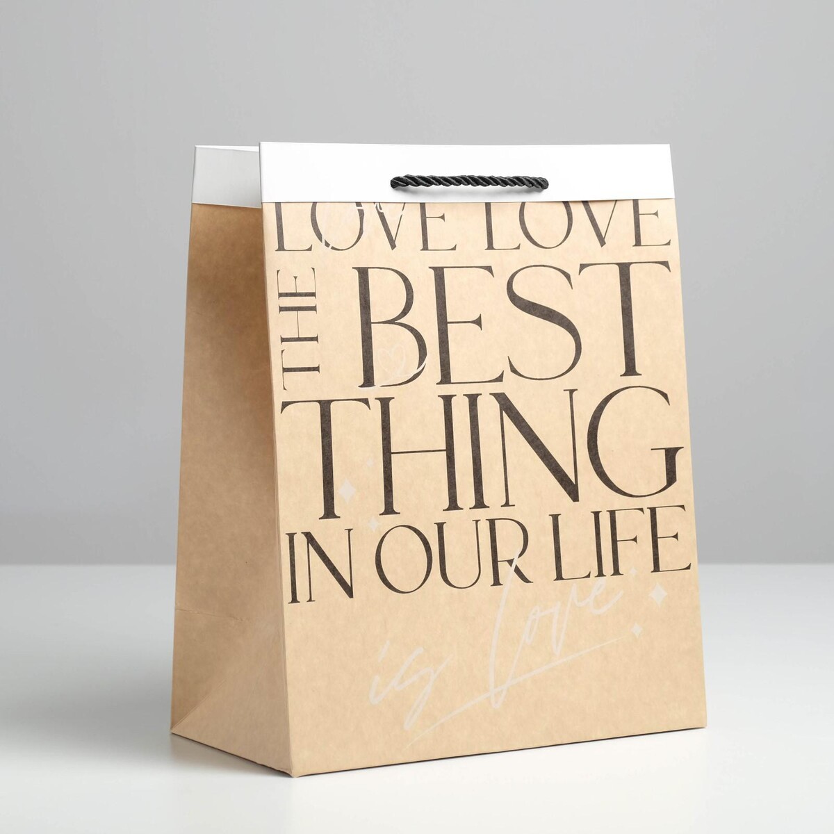 

Пакет крафтовый the best thing, 26 × 32 × 14 см, Бежевый