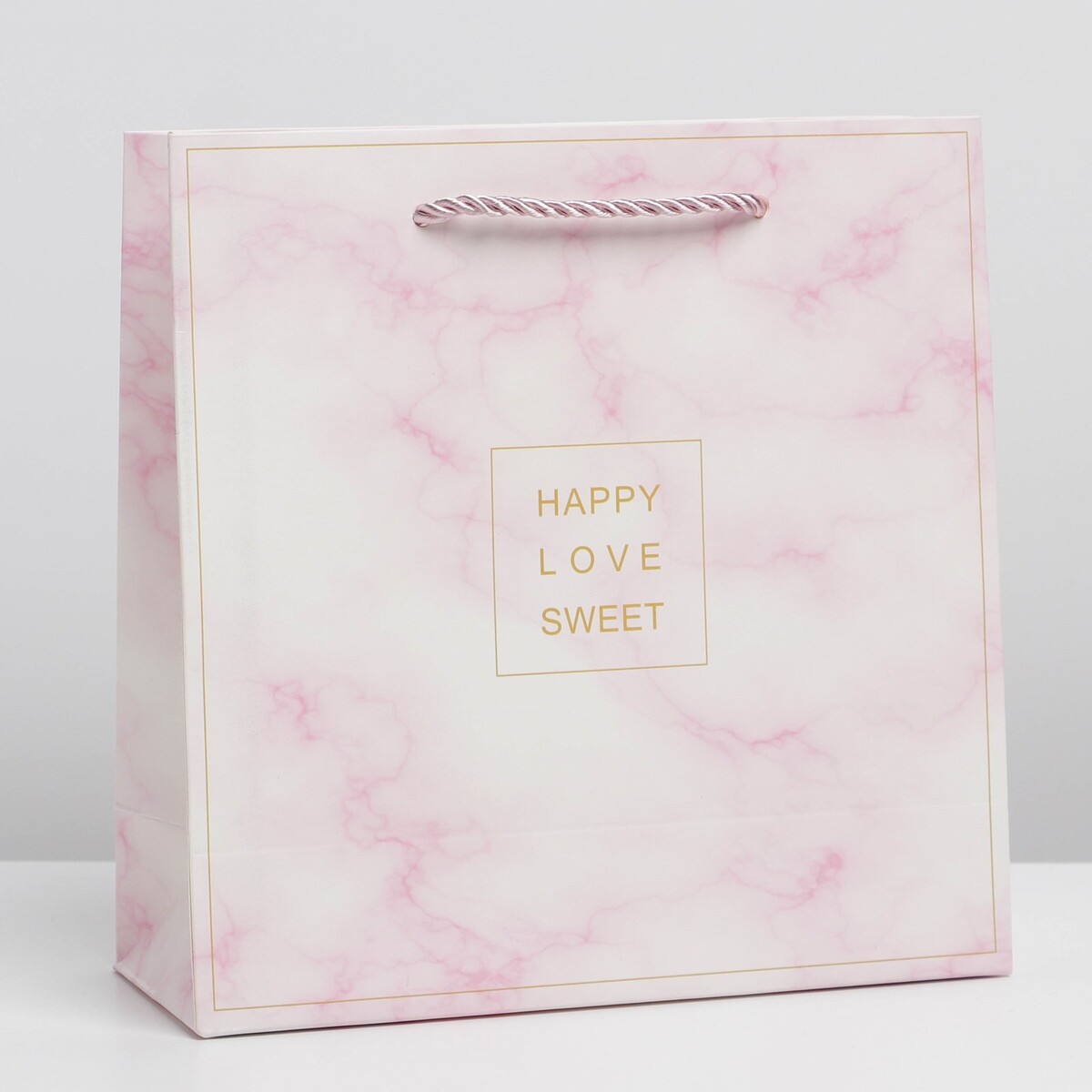 

Пакет happy love sweet, 20 х 8 х 20 см, Розовый;белый