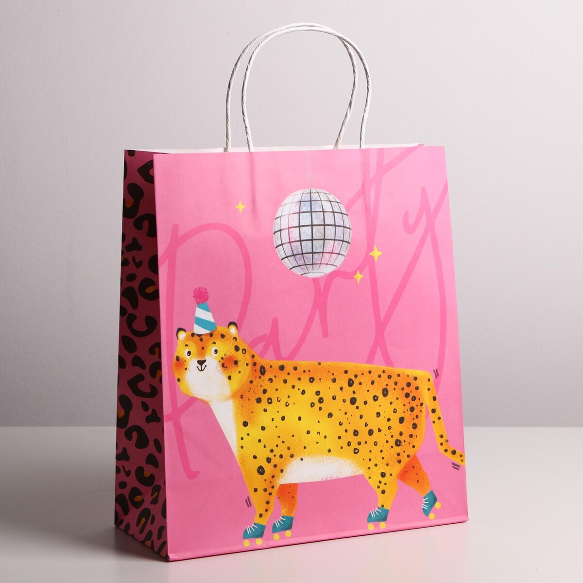 

Пакет крафтовый party, 26 × 30 × 11,5 см, Розовый