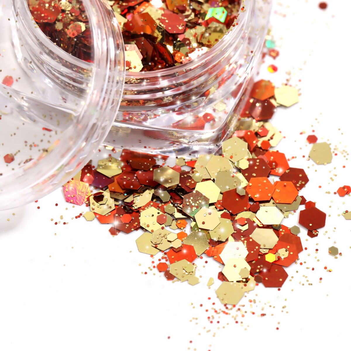 Блестки для декора, крупные/мелкие, цвет золотистый/оранжевый мелкие кристаллы для декора ногтей glitter is the new world