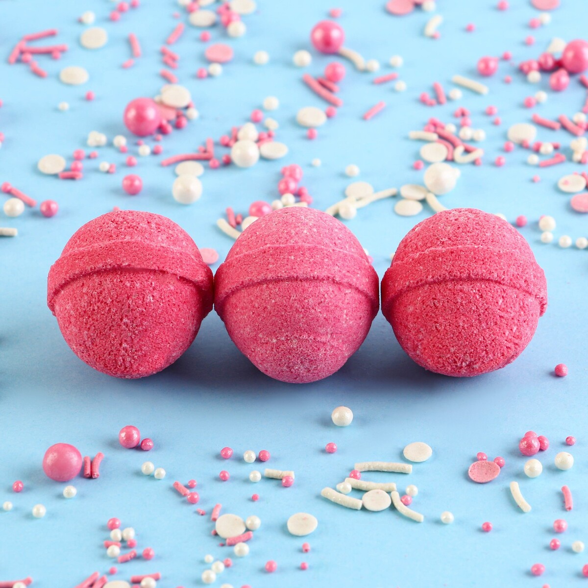 

Бомбочки для ванны, 3×20 г, аромат малины, beauty food, Розовый