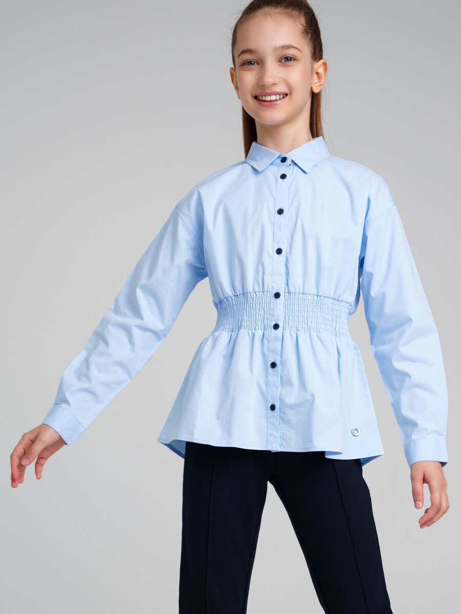 Блузка PLAYTODAY, размер рост 134 см, цвет голубой 03408334 - фото 1