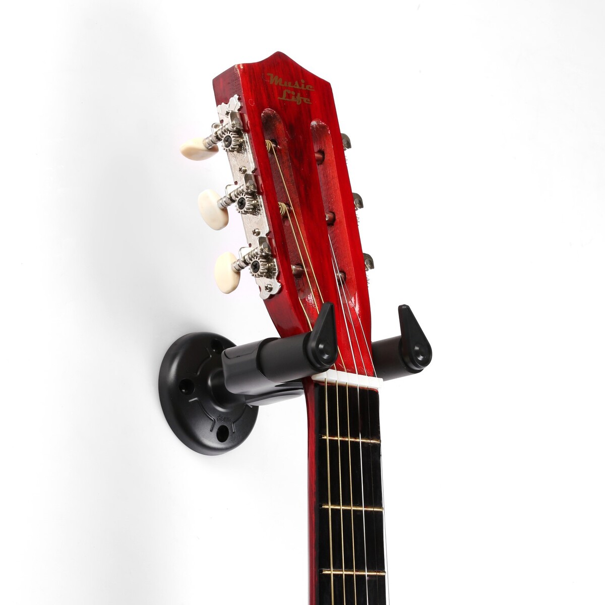 Держатель для гитары music life настенный с зажимом, черный магнитный держатель настенный 32 8см