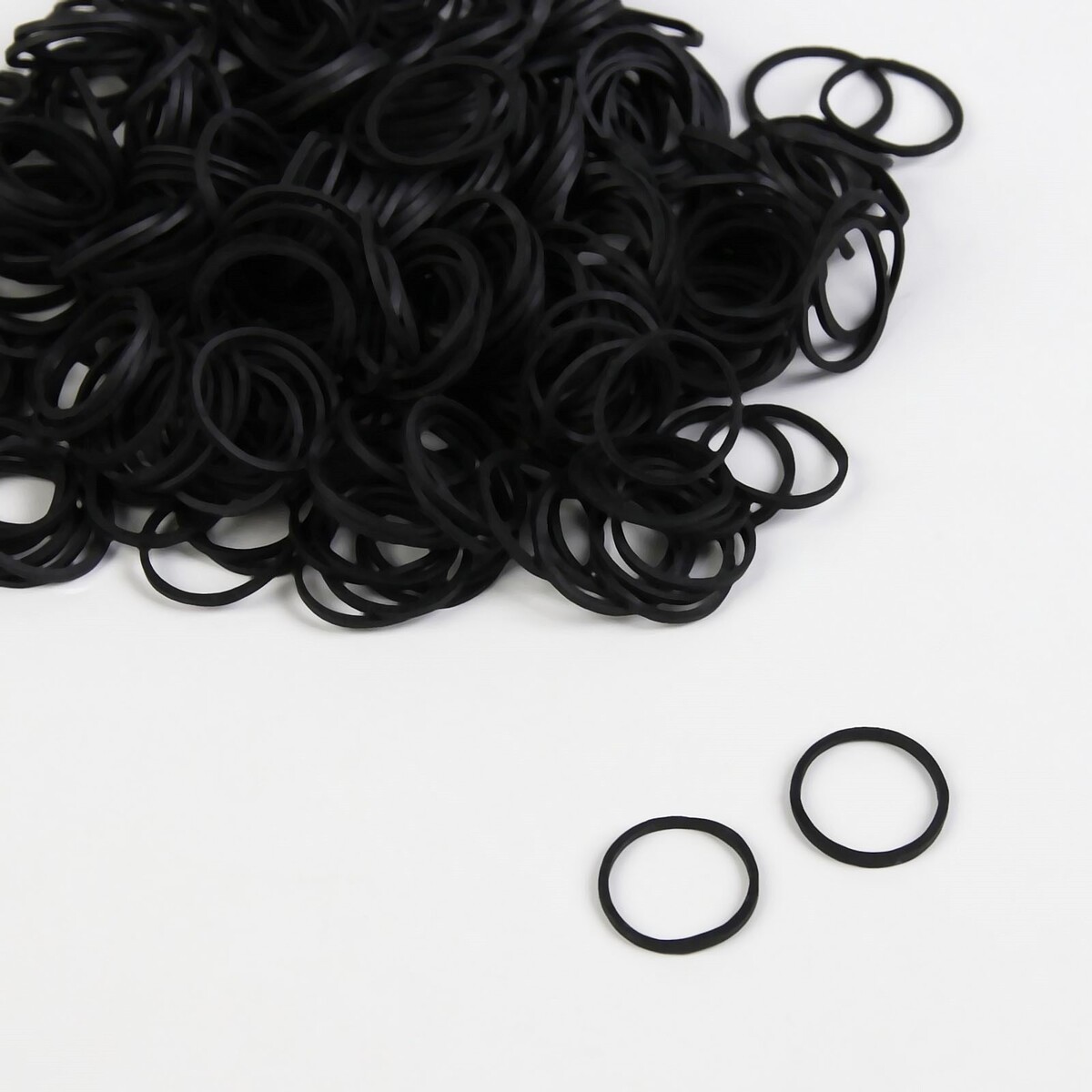 Силиконовые резинки для волос, набор, d = 1,5 см, 50 гр, цвет черный