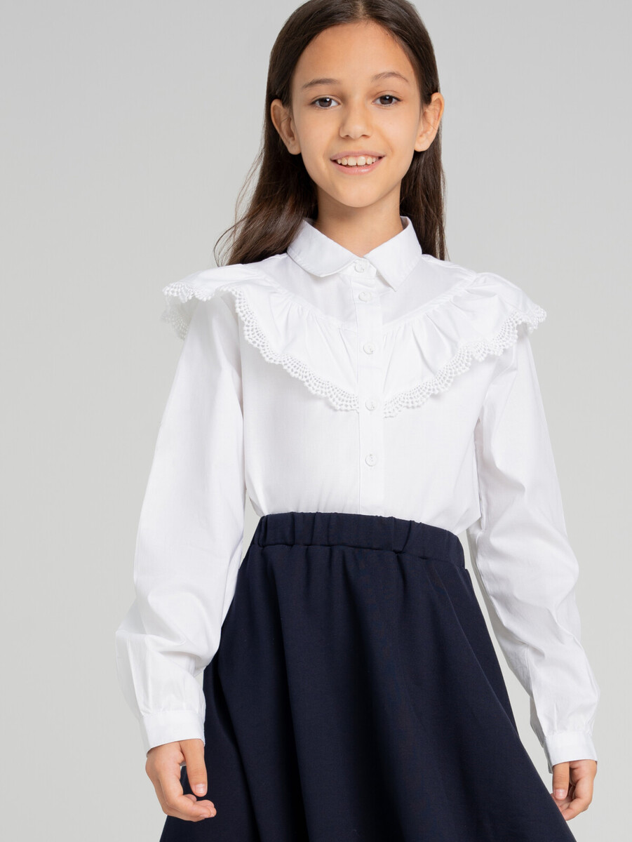 Блузка блузка текстильная для девочек playtoday белый 134