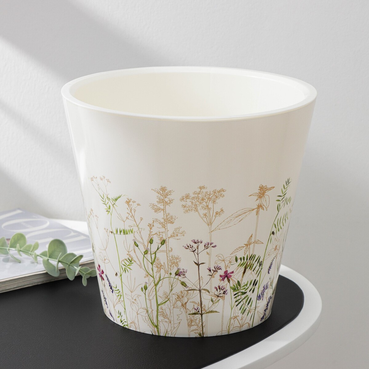

Кашпо для цветов со вставкой london deco, 5 л, d=23 см, h=20,8 см, цвет белый