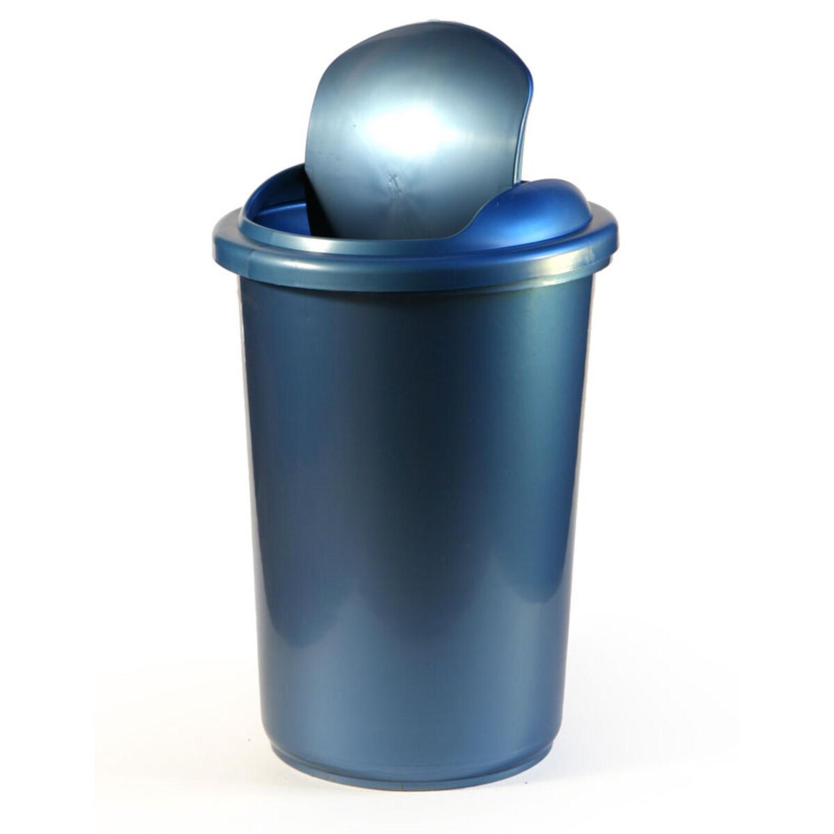 Корзина для бумаг и мусора calligrata uni, 12 литров, подвижная крышка, пластик, синяя корзина для бумаг и мусора 14 литров сalligrata