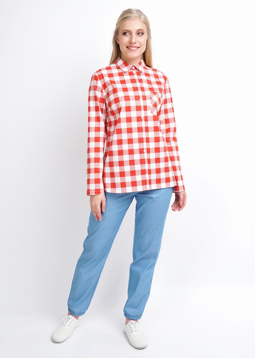 Блузка рубашка CLEVER, размер 48, цвет оранжевый 03542612 - фото 1