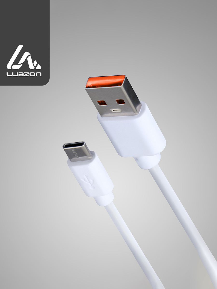 

Кабель luazon, type-c - usb, 1 а, 1 м, белый