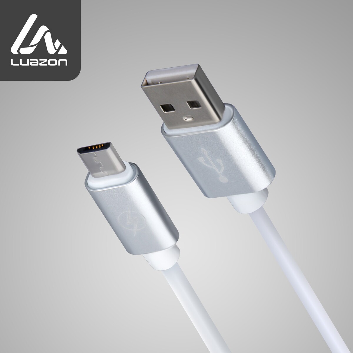 Кабель luazon, microusb - usb, 1 а, 1 м, оплетка металл, цвет: серебро дата кабель more choice usb 2 1a для micro usb k31m металл 1м silver