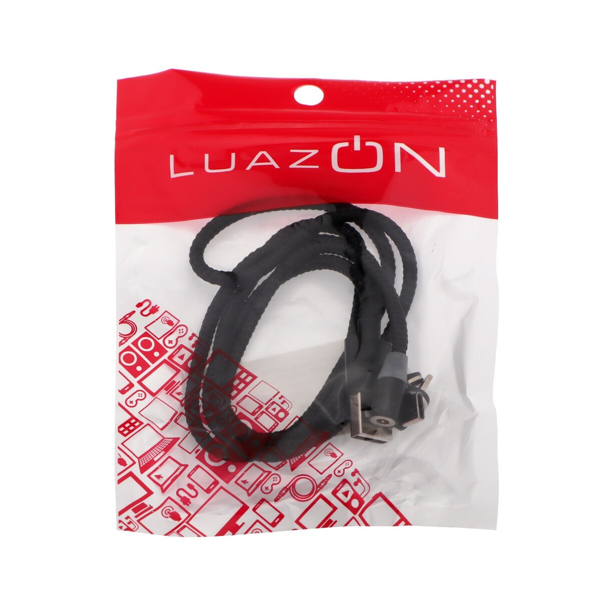 Кабель luazon ln-6, microusb/type-c/lightning - usb, 1 а, 1 м, магнитный разъем 3569014 Микс, черный, белый, фото 5