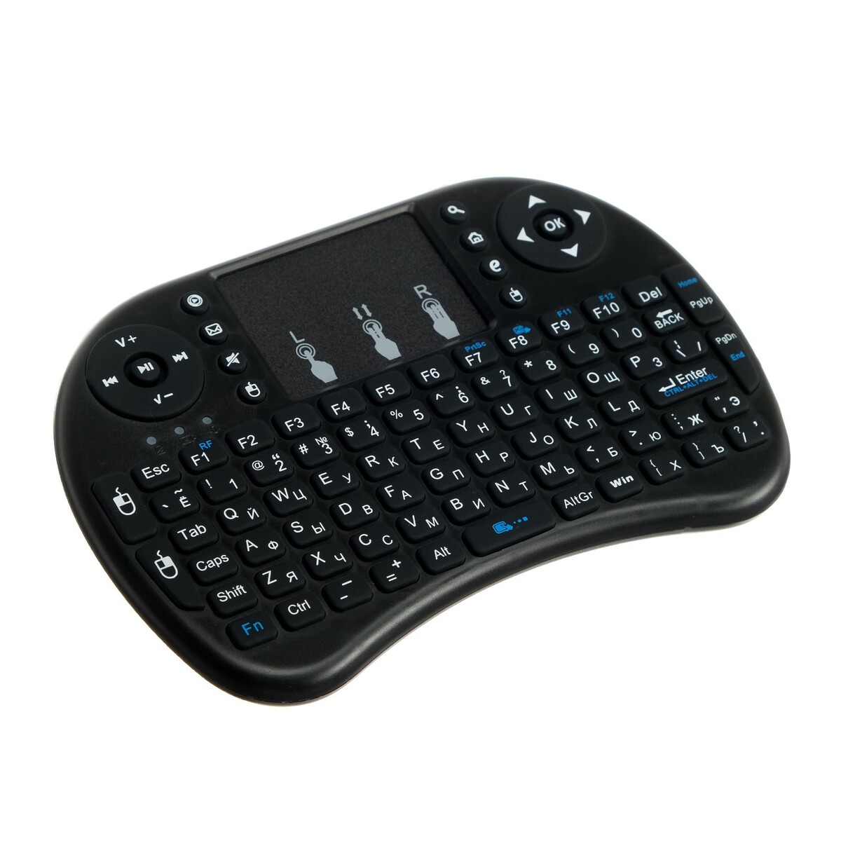 Мини-клавиатура luazon bkb-1.0, беспроводная для тв, пк и моб. уст-в, черная клавиатура a4tech fstyler fk11 серый
