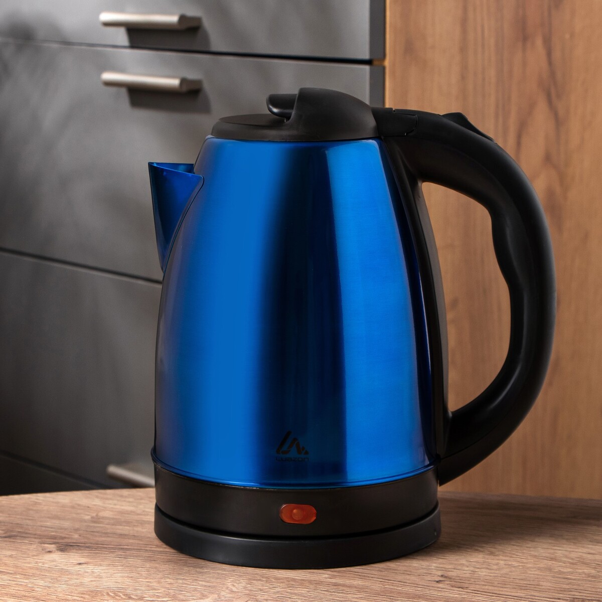 Чайник электрический luazon lsk-1804, металл, 1.8 л, 1500 вт, синий штора для кухни лола синий