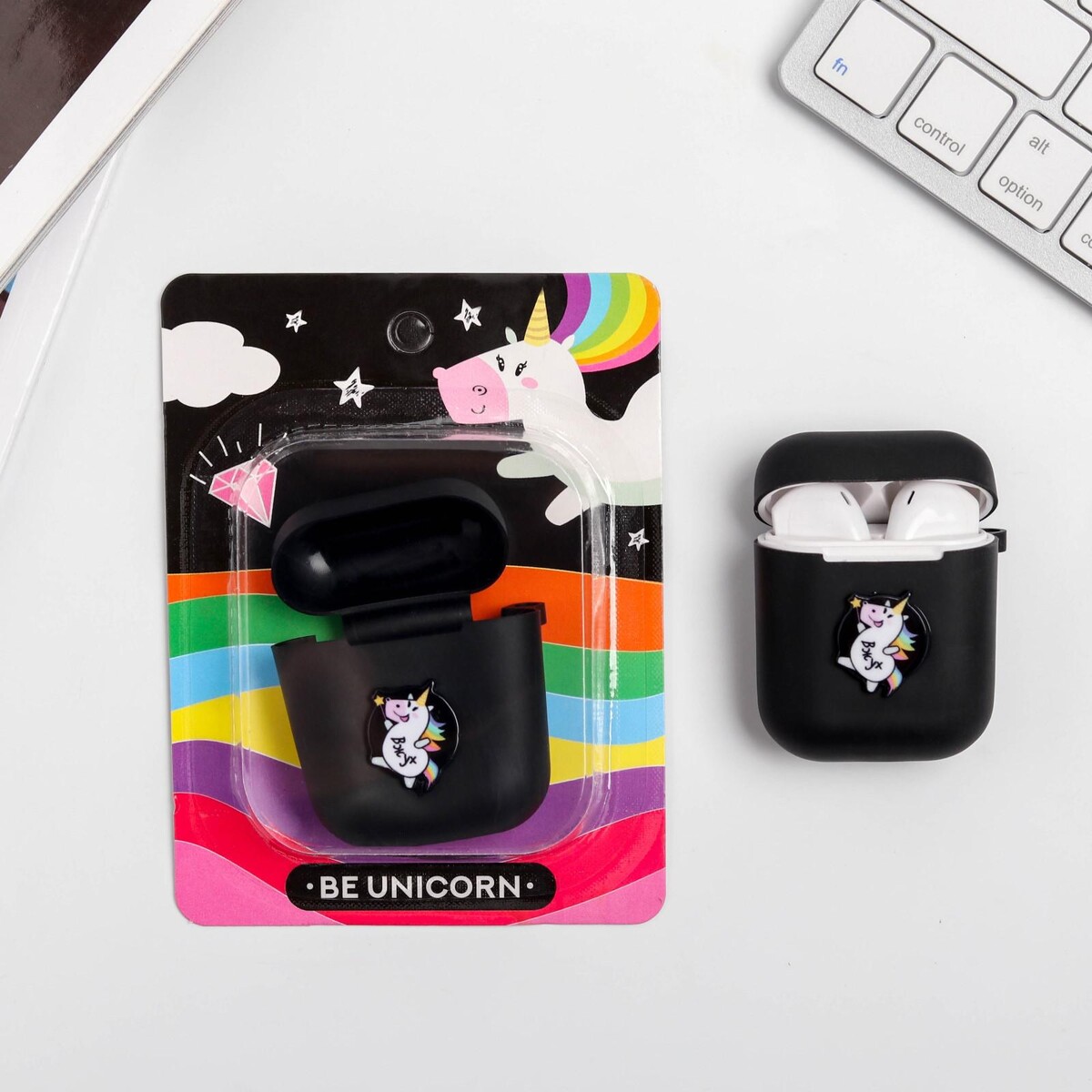

Чехол для наушников be unicorn, 5,4 х 5,2 см, Черный;белый