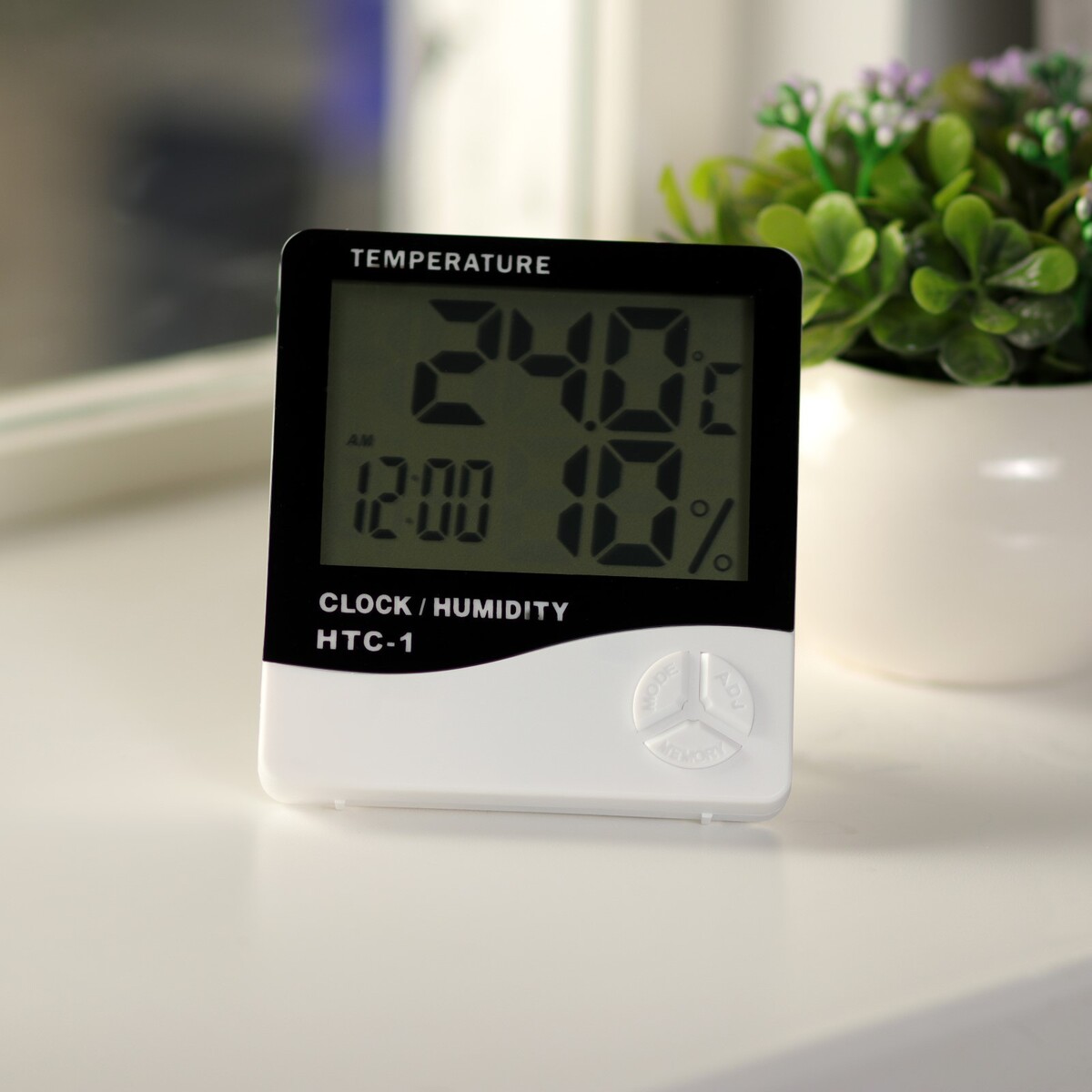 Термометр luazon ltr-14, электронный, датчик температуры, датчик влажности, белый термометр термощуп для пищи электронный на батарейках доляна в коробке
