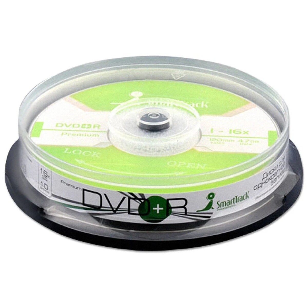 

Диск dvd+r smarttrack, 16х, 4.7 гб, cake box, 10 шт