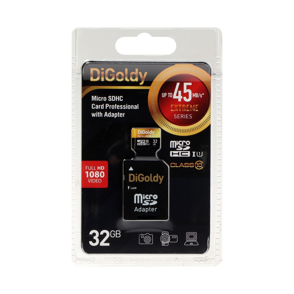 Карта памяти digoldy microsd, 32 гб, sdhc, uhs-1, класс 10, 45 мб/с, с  адаптером sd No brand 03610520: купить за 620 руб в интернет магазине с  бесплатной доставкой