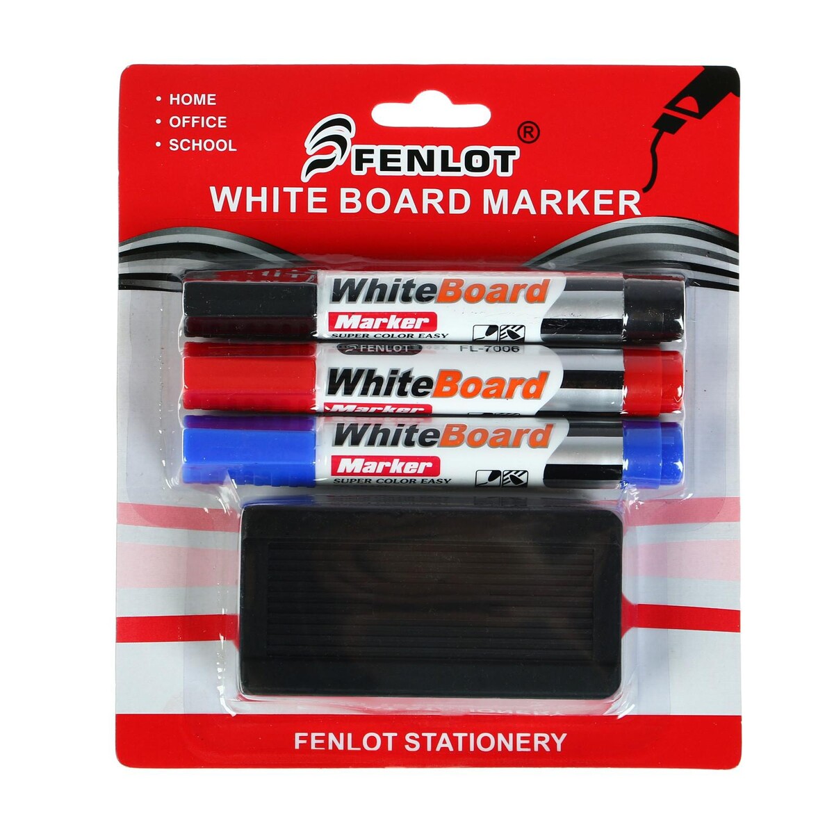 Набор маркеров для доски, 3 цвета, 3 мм, с губкой, блистер набор маркеров для доски 3 а 3 мм блистер