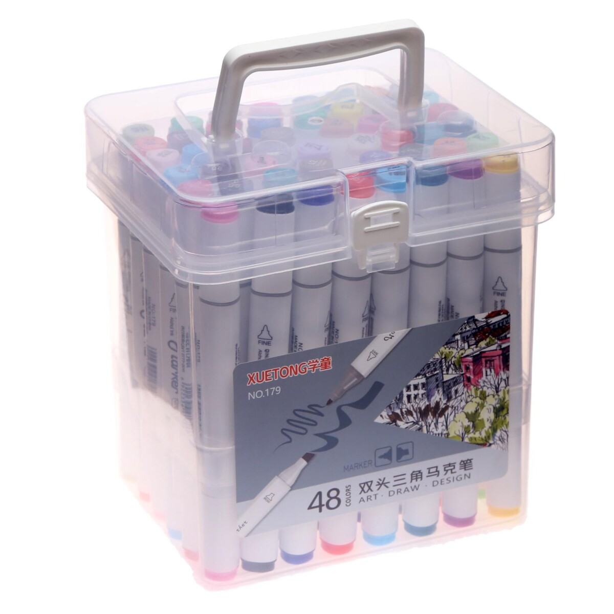 Набор маркеров для скетчинга двусторонние 48 штук/48 цветов маркер для скетчинга mildtone pastel деним двухсторонний hatber