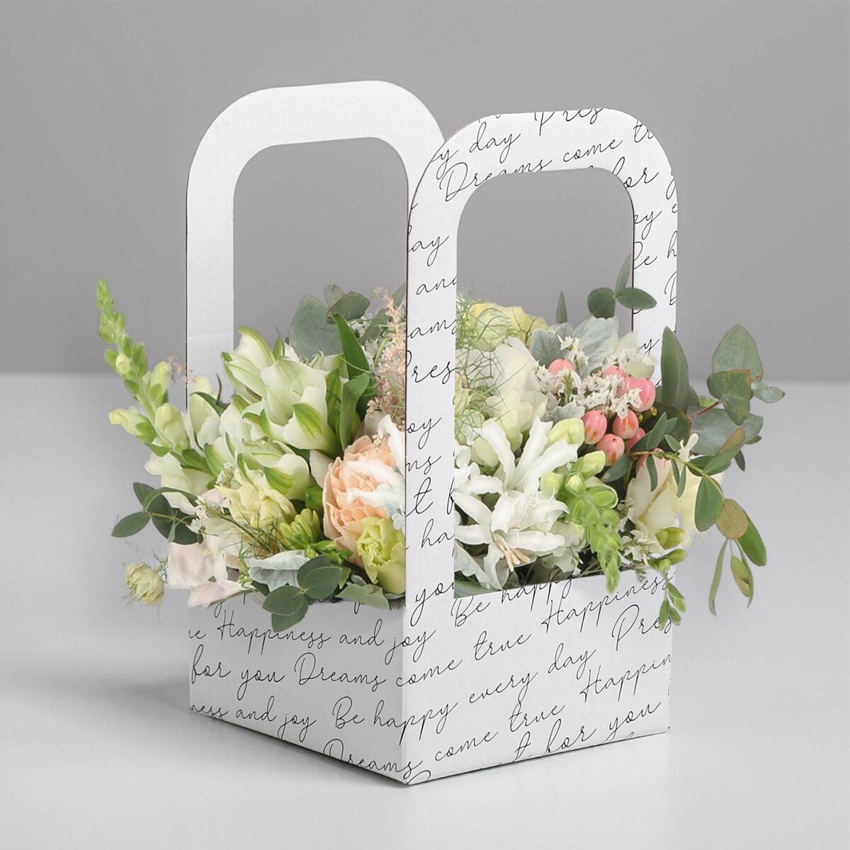фото Коробка-переноска для цветов дарите счастье